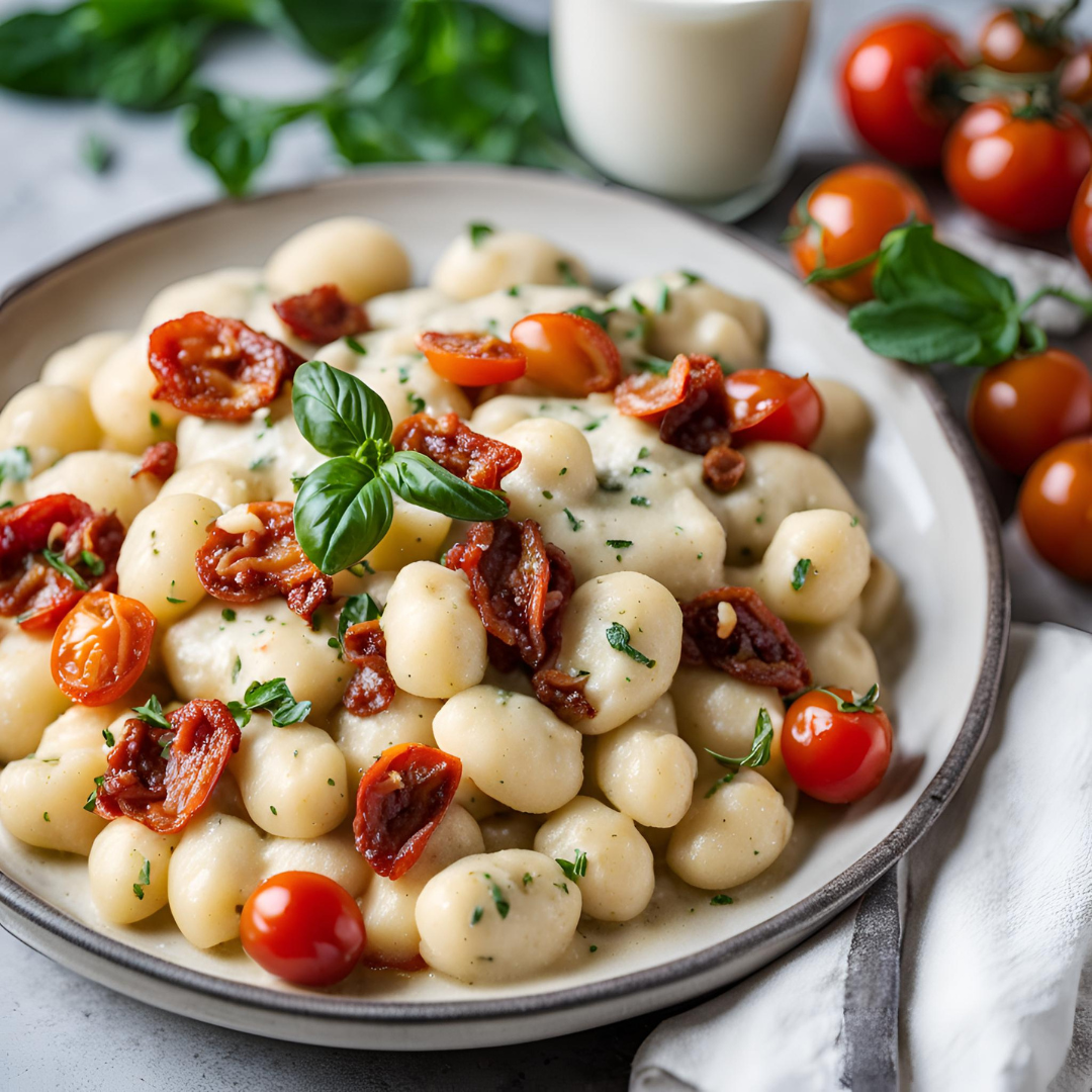 Gnocchi met een romige mascarponesaus en zongedroogde tomaten image