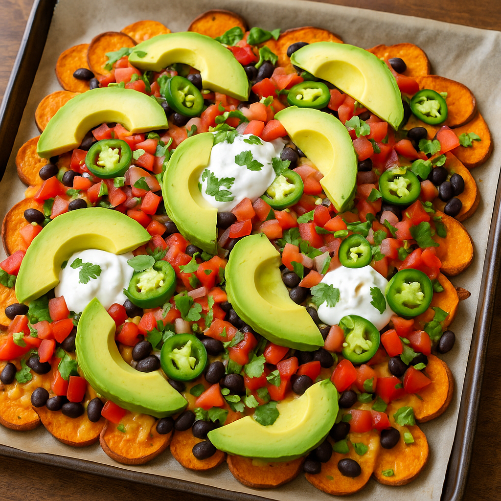 Zoete aardappel nacho's met pico de gallo image