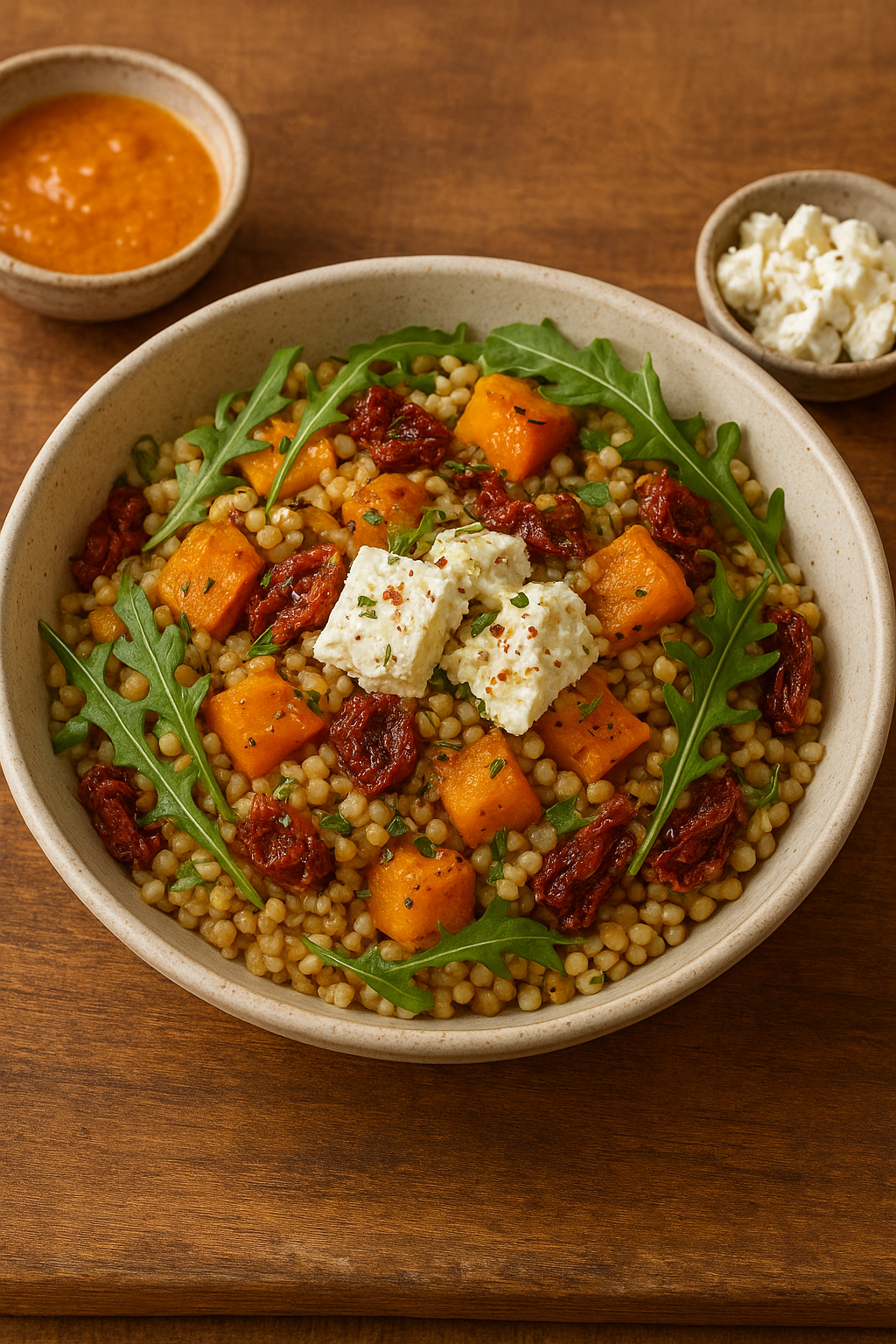 Parelcouscous met geroosterde pompoen en feta image