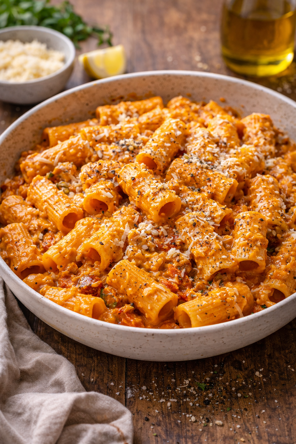 Pasta met romige wortel-miso saus  image