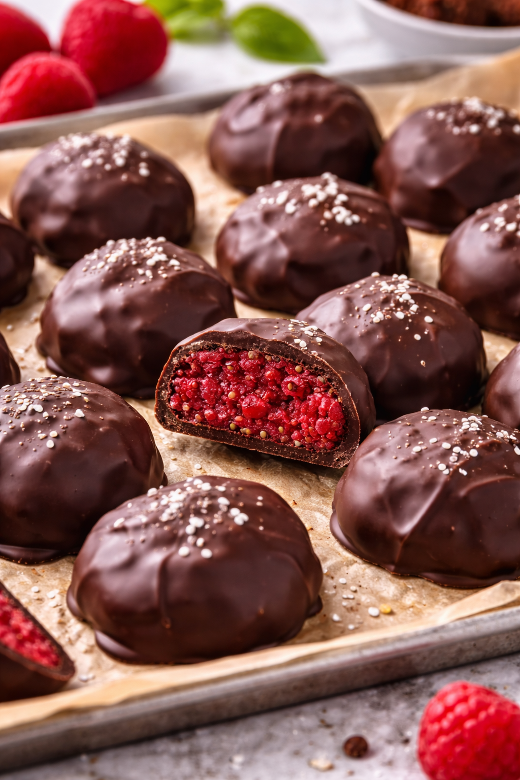 Framboos-chocolade bites image