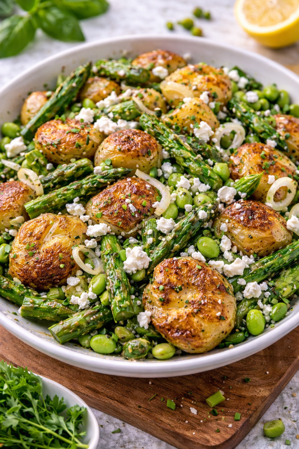 Aardappelsalade met groene asperges image