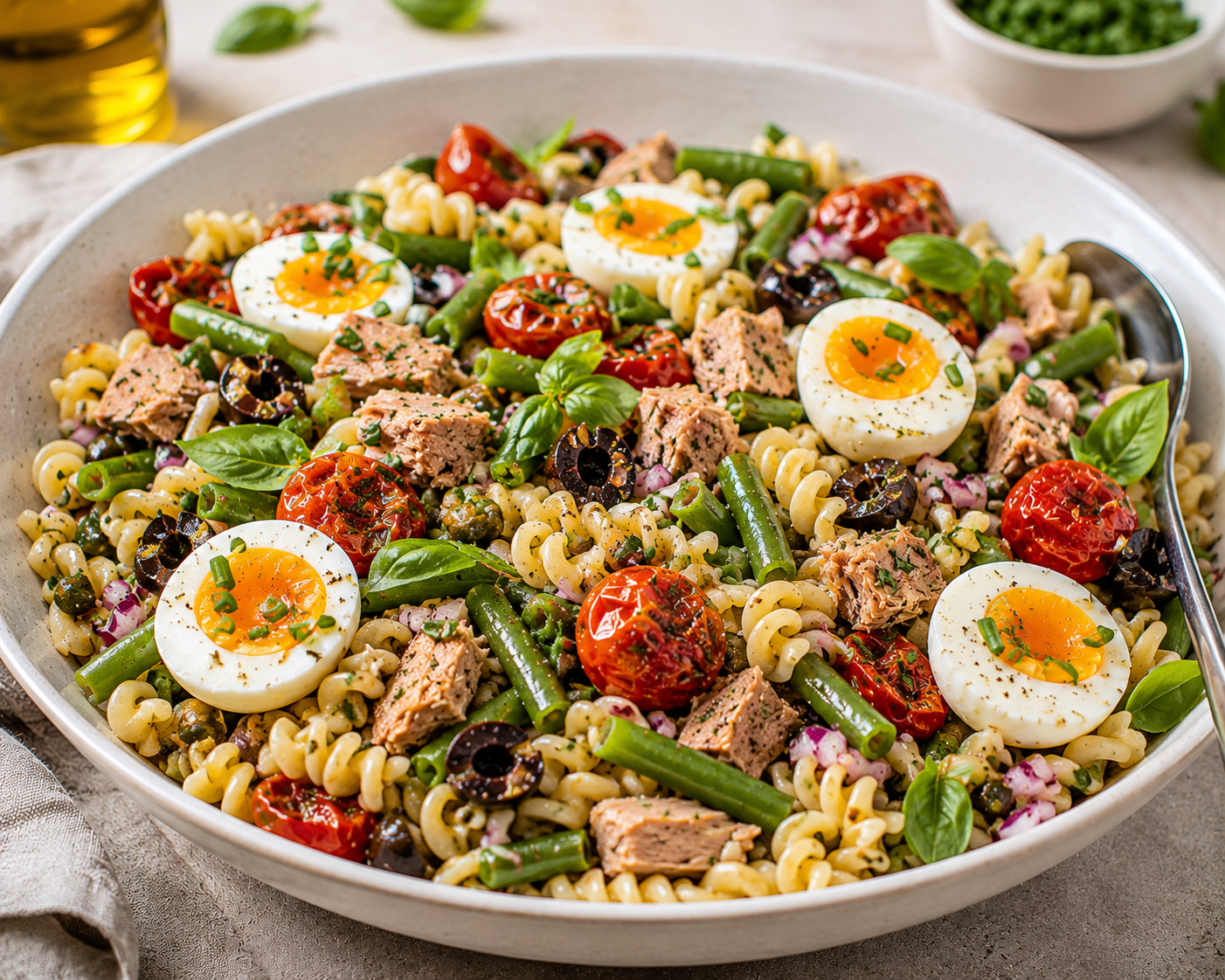 Niçoise pastasalade met tonijn  image