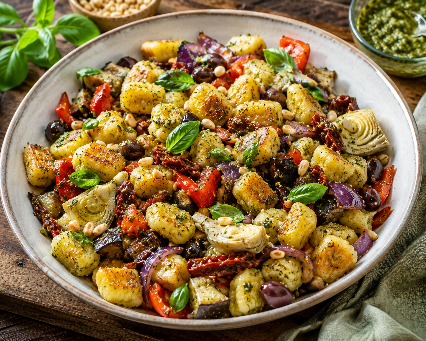 Knapperige gnocchi salade met artisjok en zongedroogde tomaat  image